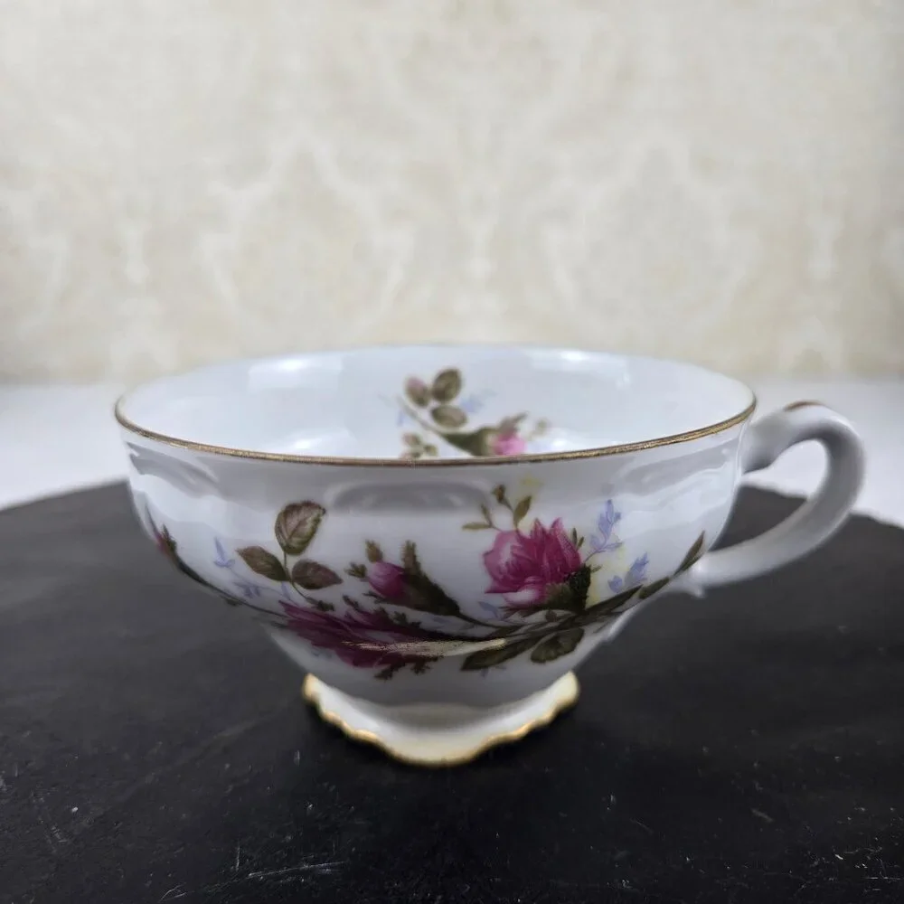 Royal Rose Fine China Teacup and Saucer Pink Rose Pattern Vintage Made in Japan